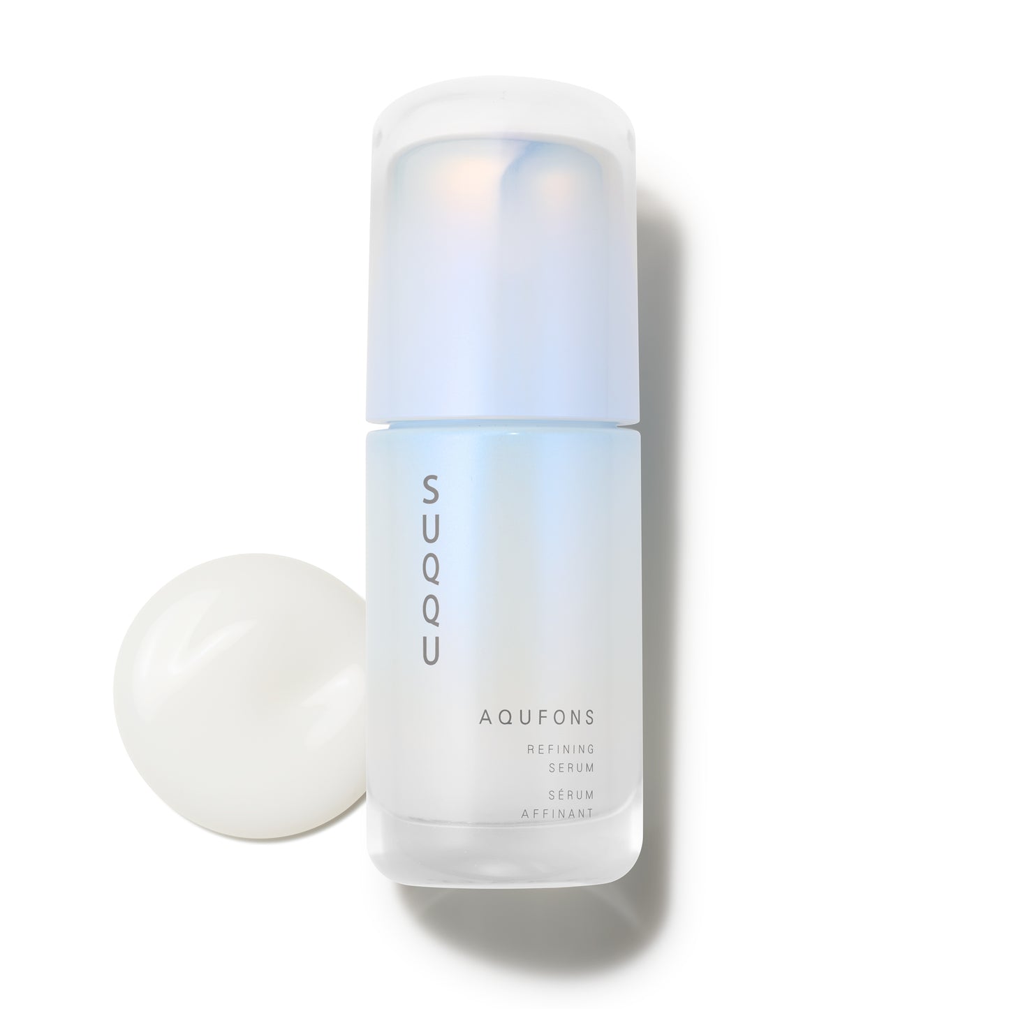 SUQQU Aqufons Refining Serum skincare product with swatch texture