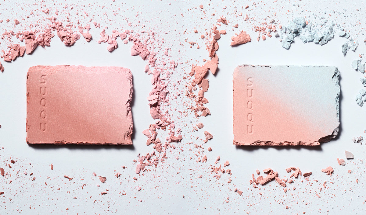 SUQQU Blurring Color Blush 07 and 08 blusher pans crumbling.