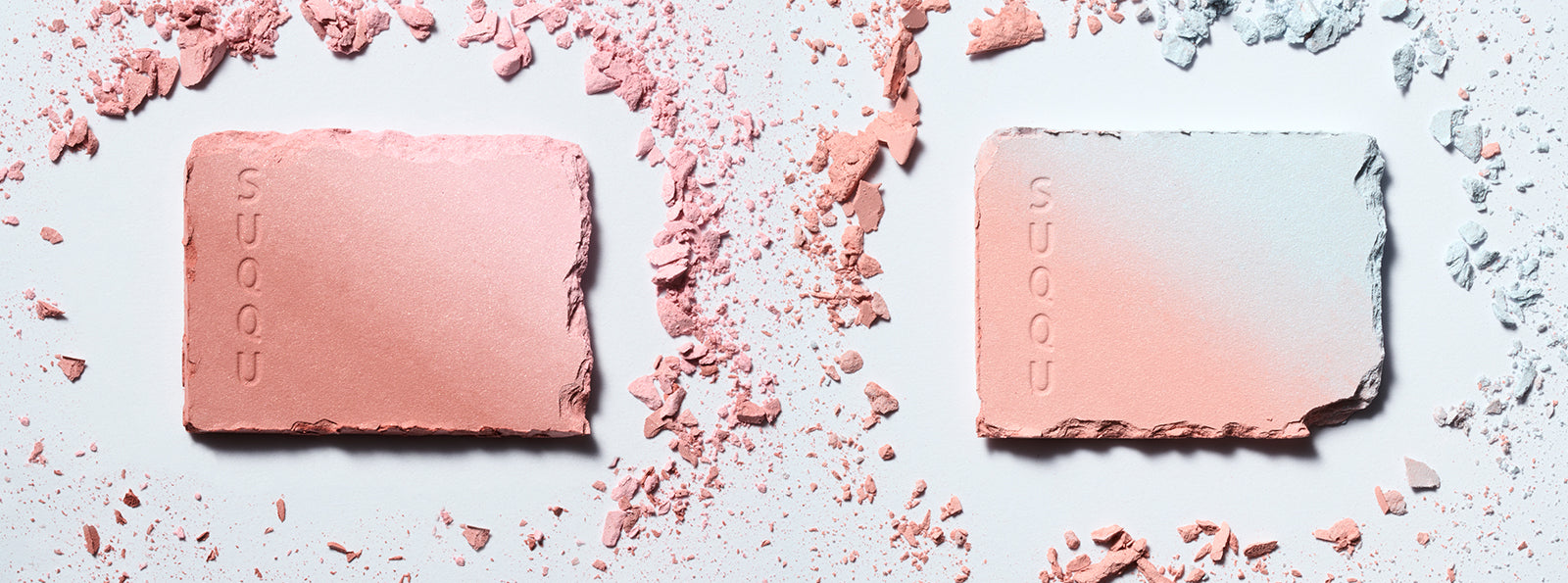 SUQQU Blurring Color Blush 07 and 08 blusher pans crumbling.