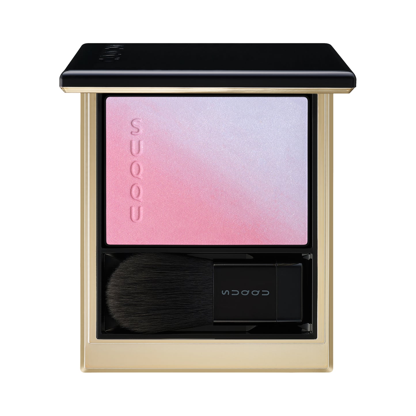 SUQQU Winter Collection 2025 Blurring Color Blush 113 pink blue toned cheek blushers palette open on plain background.