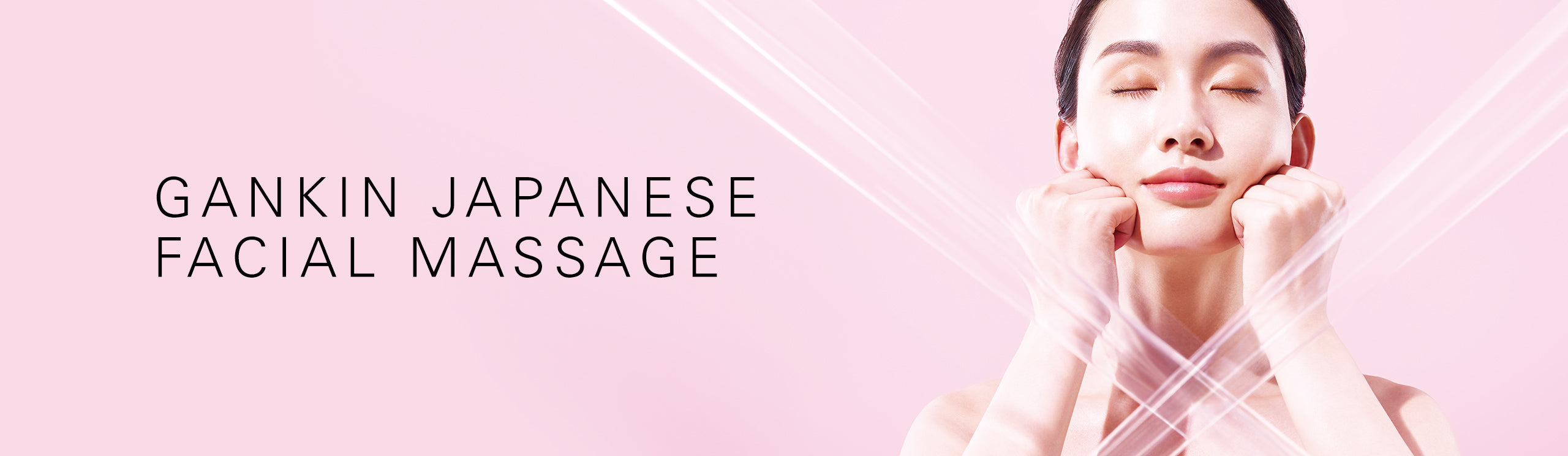 GANKIN Japanese Facial Massage with model performing massage on face