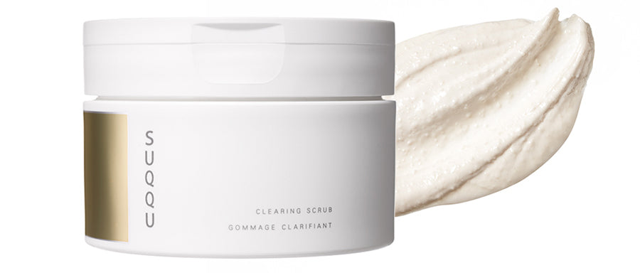 SUQQU Clearing Scrub tub with texture swatch