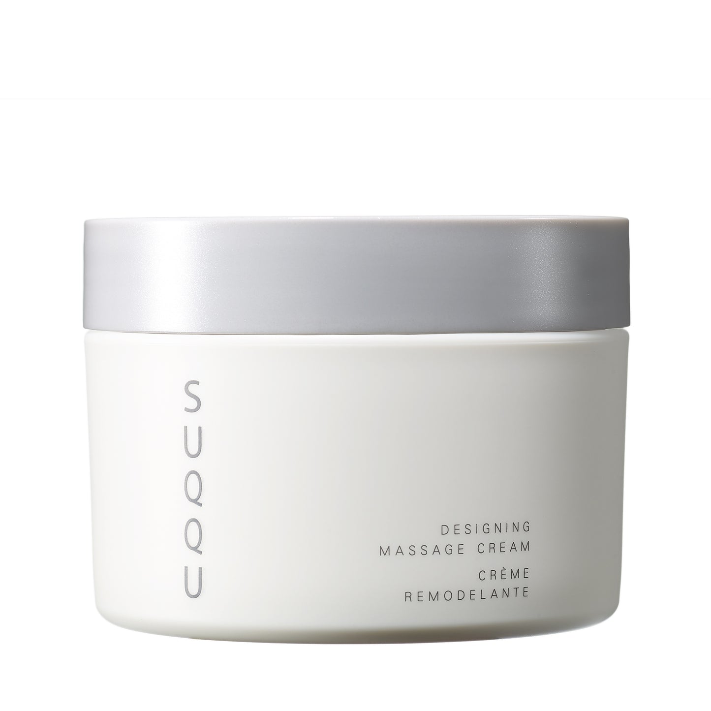 SUQQU Designing Massage Cream 100g skincare product tub on plain background.