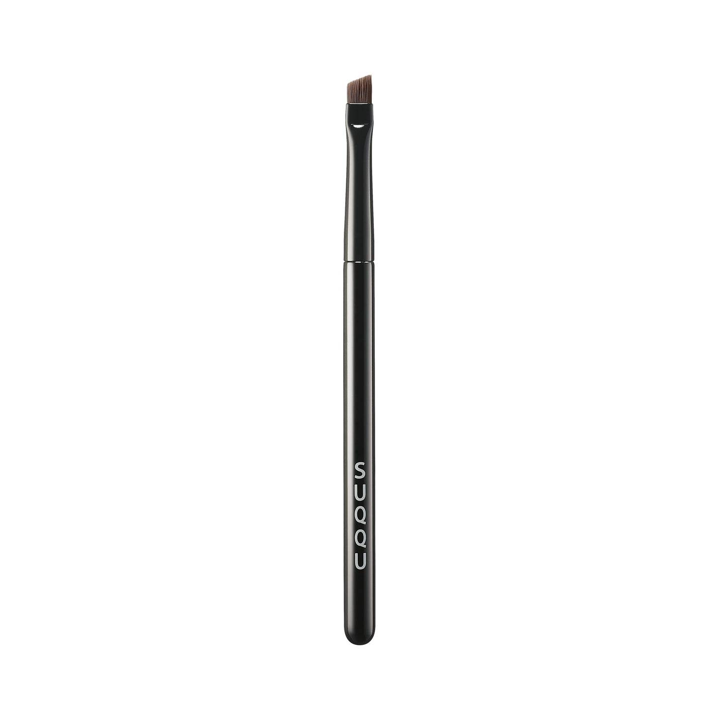 SUQQU Eyebrow Brush Small Japanese synthetic artisan professional grade make up brush on plain background.