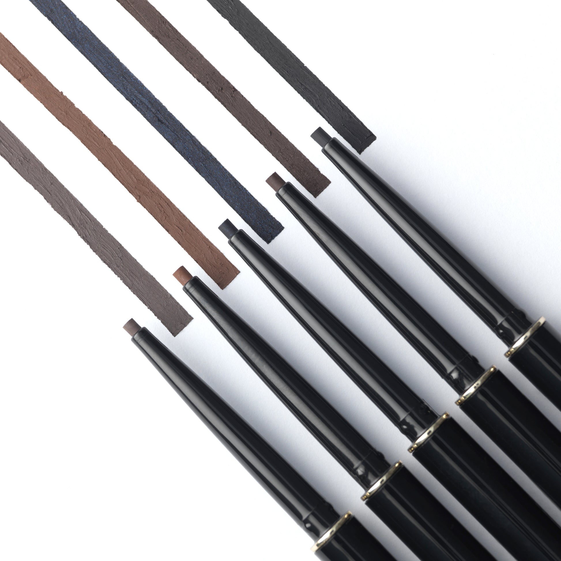 SUQQU Gel Eyeliner Pencil make up product group shot with swatch