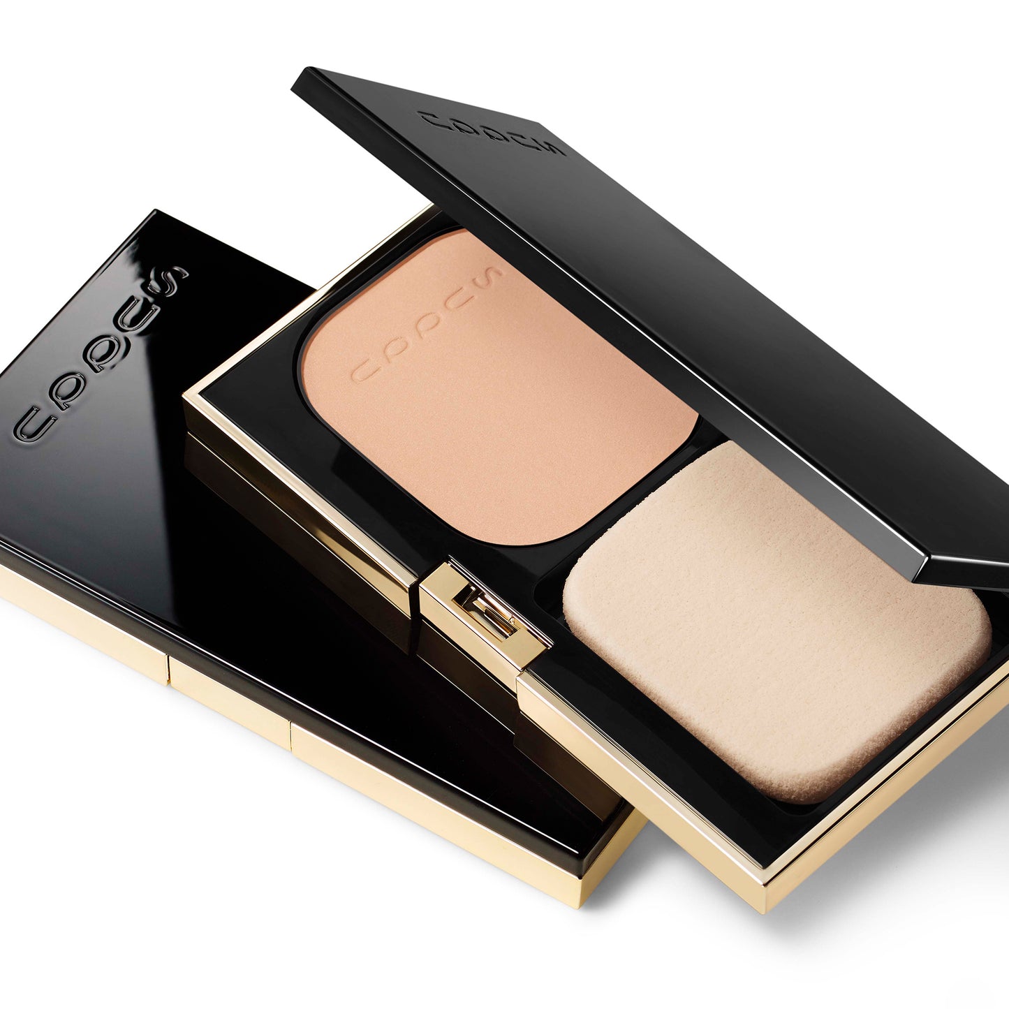 SUQQU Glow Powder Foundation Refill base make up compact open with sponge.