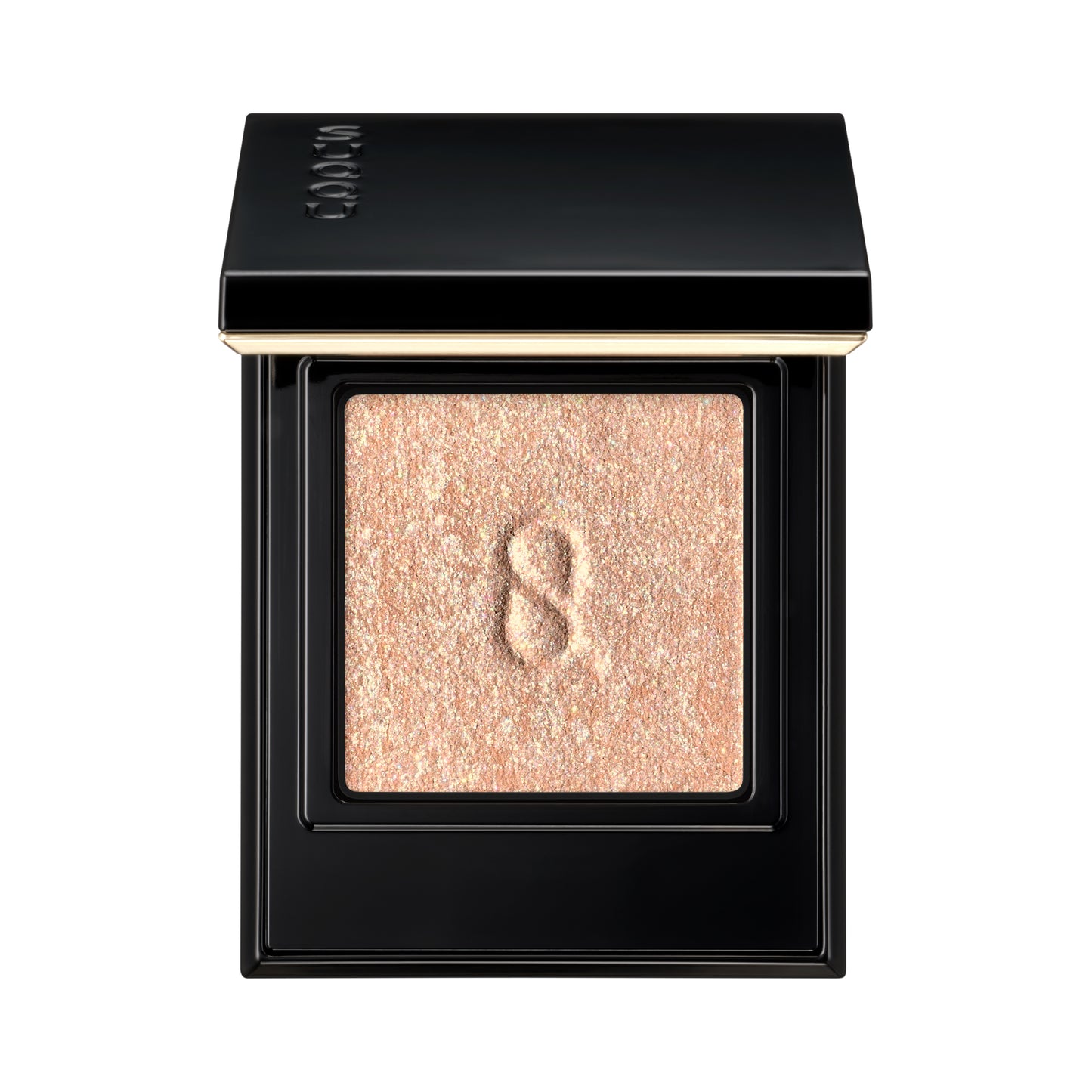 SUQQU Mono Look Eyes L-104 single colour peach glitter eyeshadow with lid open