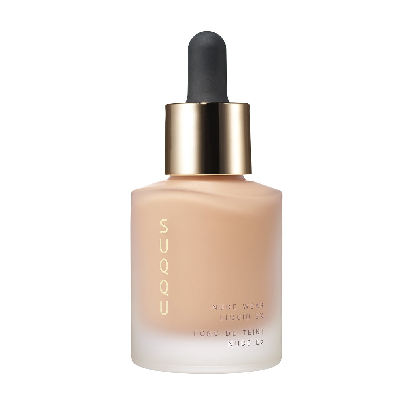 SUQQU Nude Wear Liquid Foundation EX 030 luxury finest Japanese moisturising foundation product on plain background.
