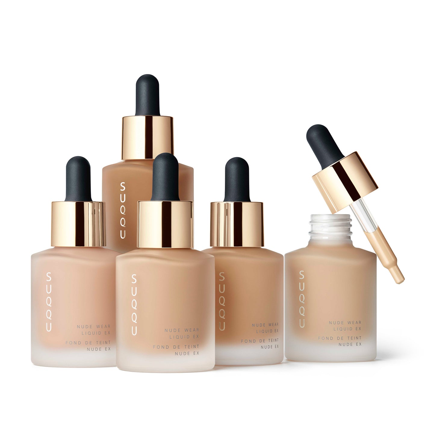 SUQQU Nude Wear Liquid Foundation EX luxury finest Japanese moisturising foundation products with cap open.