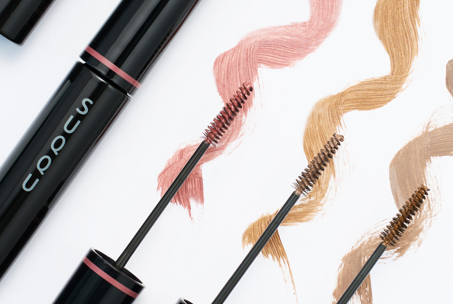 Eye mascara makeup products with swatches