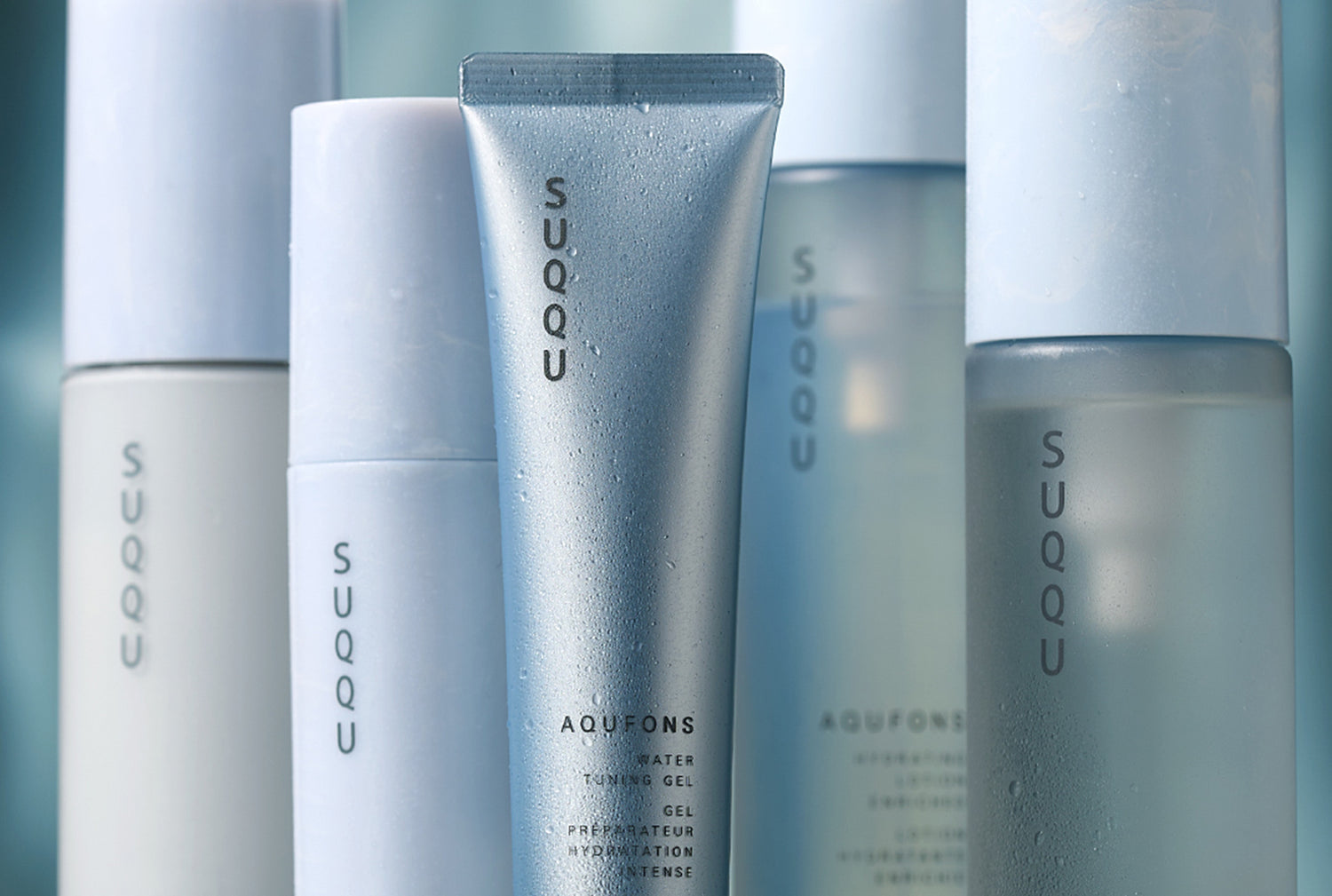 Skin care cosmetics products grouped together