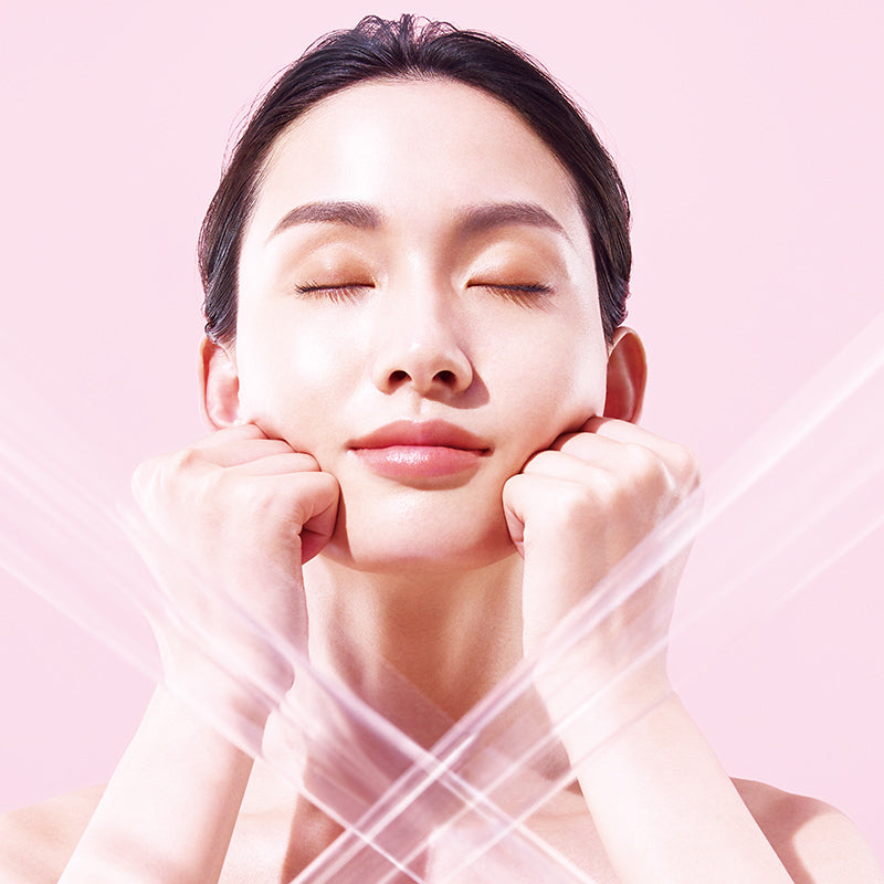 Model performing GANKIN facial massage