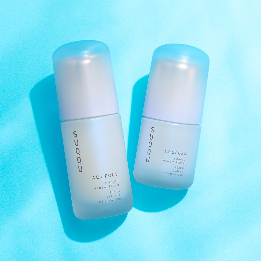 SUQQU Aqufons Smooth Renew Serum skincare products in two sizes
