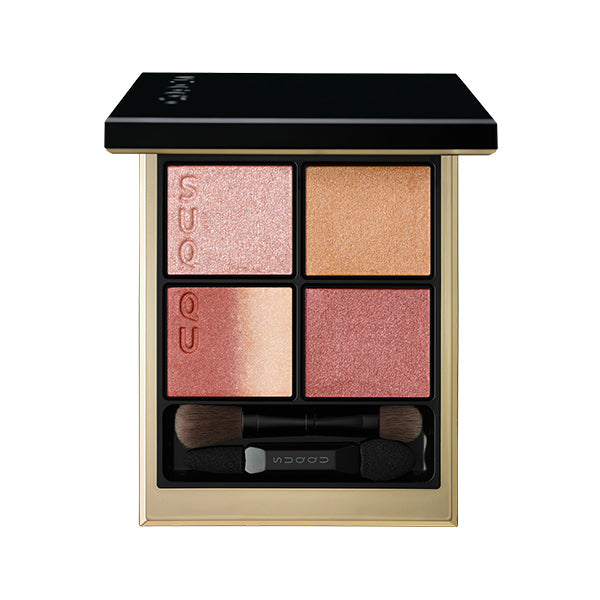 SUQQU Signature Color Eyes 140 eyeshadow make up palette open on plain background.