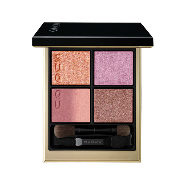 SUQQU Signature Color Eyes 141 eyeshadow make up palette open on plain background.