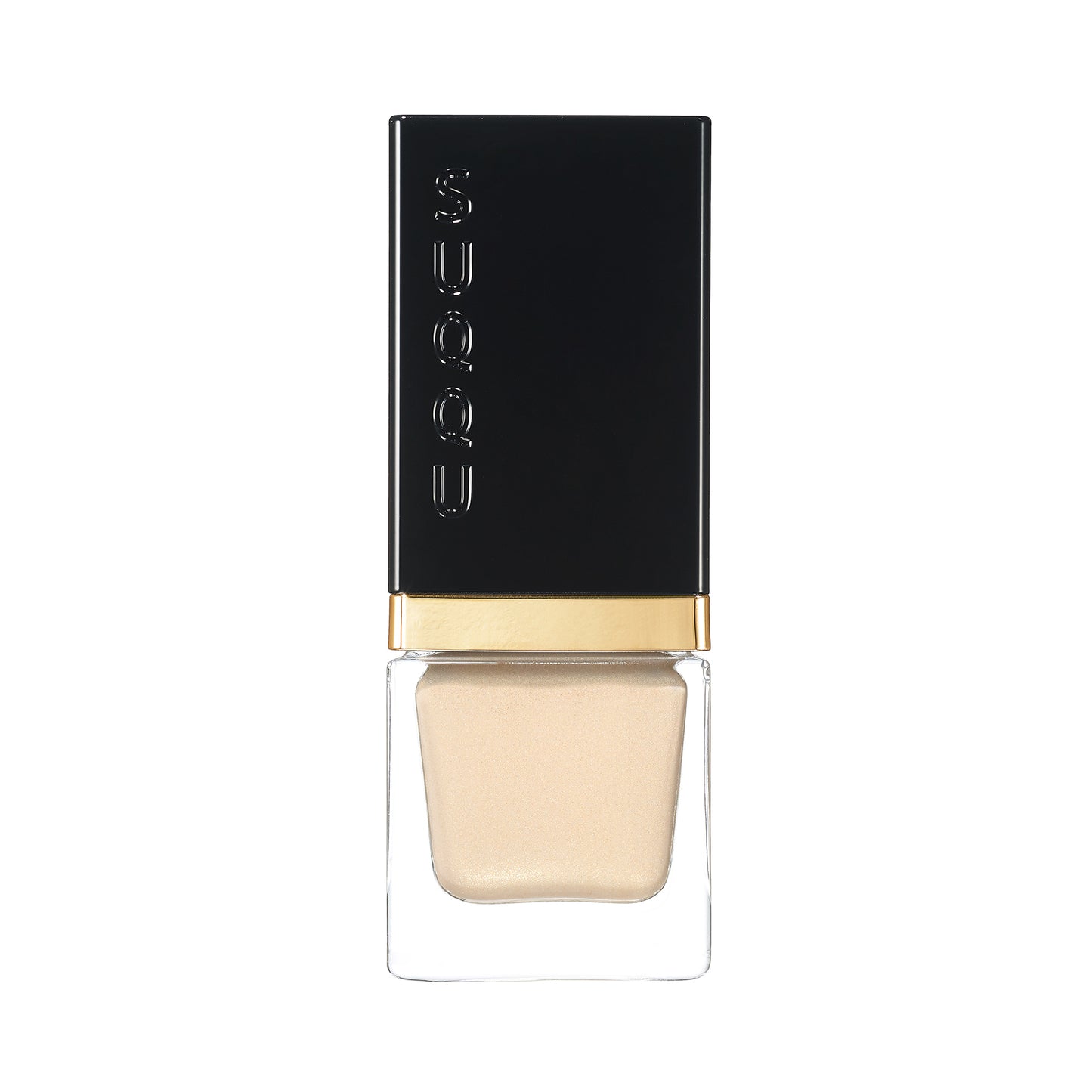 SUQQU Shimmer Liquid Highlighter 02 Pale Gold colour make up product on plain background.