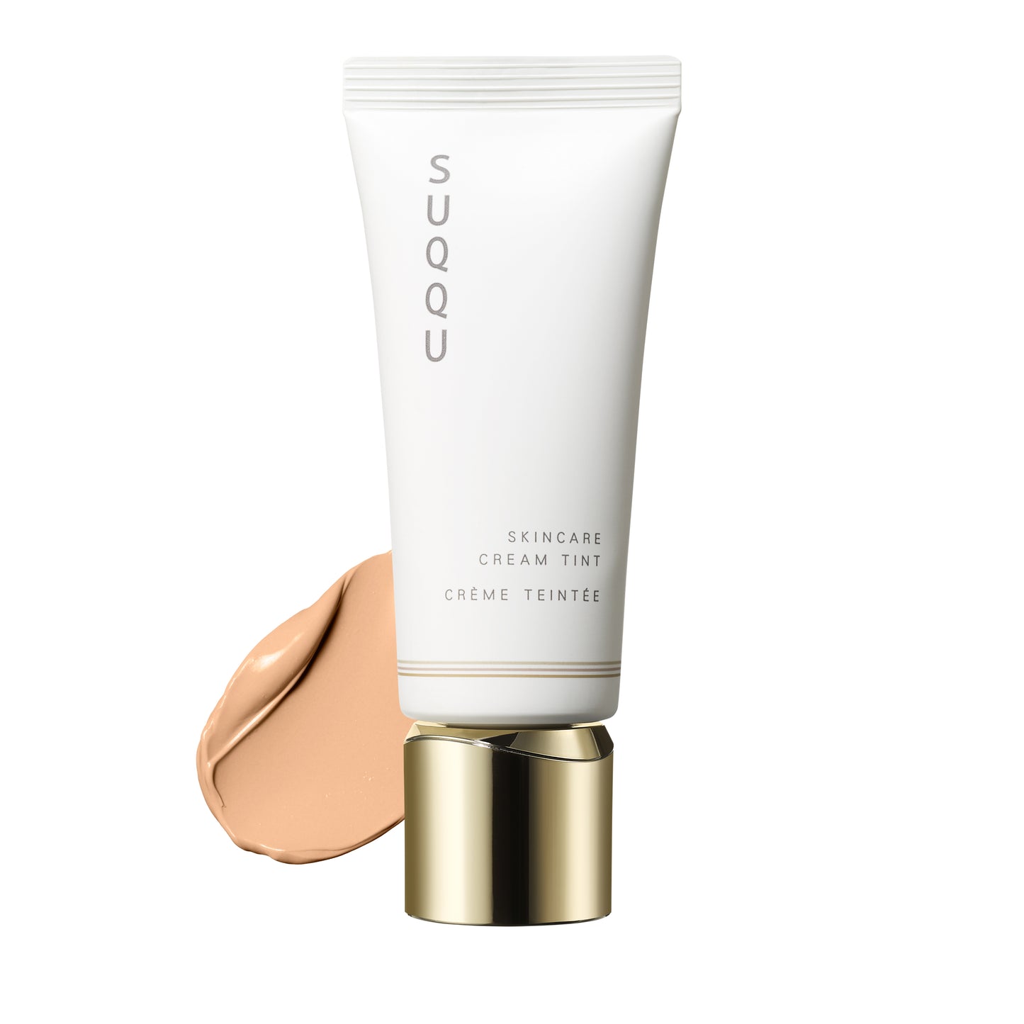 SUQQU Skincare Cream Tint 15, foundation tube with colour swatch texture.