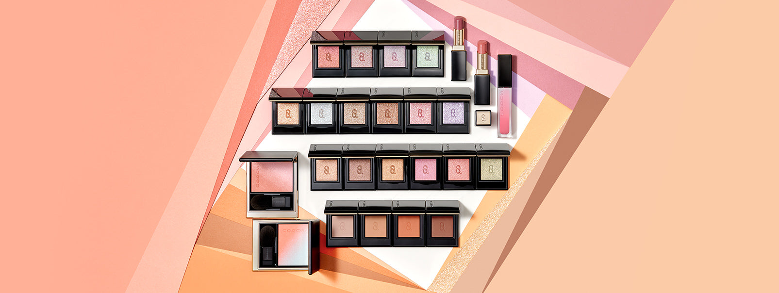 SUQQU Irokasane 2025 Autumn Collection products grouped on layered background.