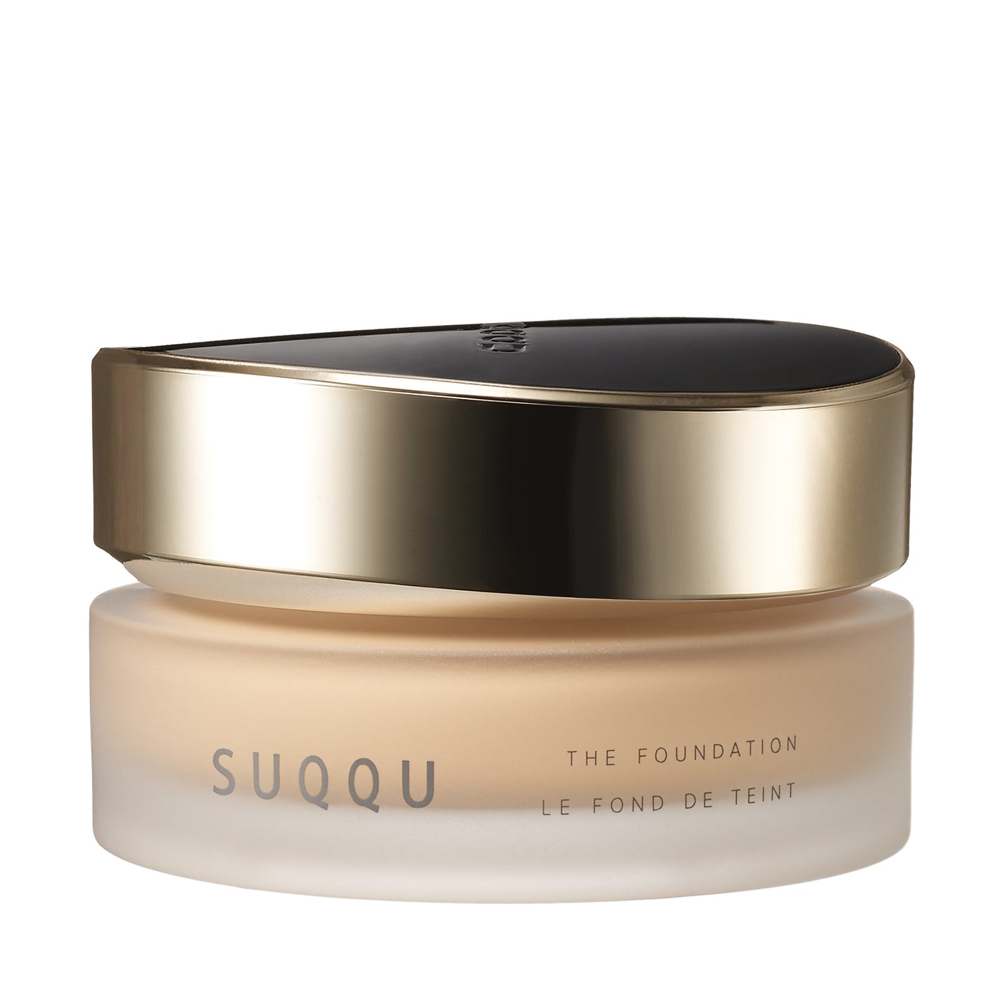 SUQQU The Foundation 035 luxury moisturising Japanese cream base make up pot on plain background.