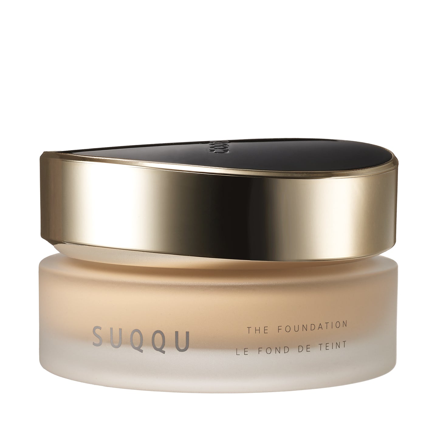 SUQQU The Foundation 130 luxury moisturising Japanese cream base make up pot on plain background.
