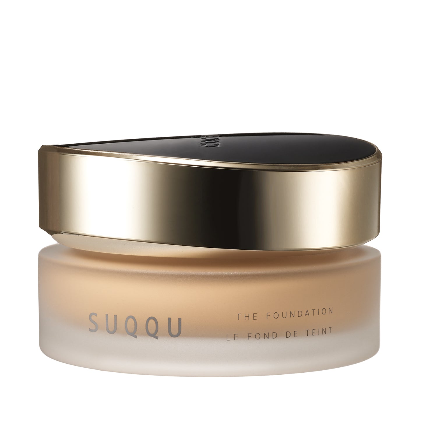SUQQU The Foundation 140 luxury moisturising Japanese cream base make up pot on plain background.