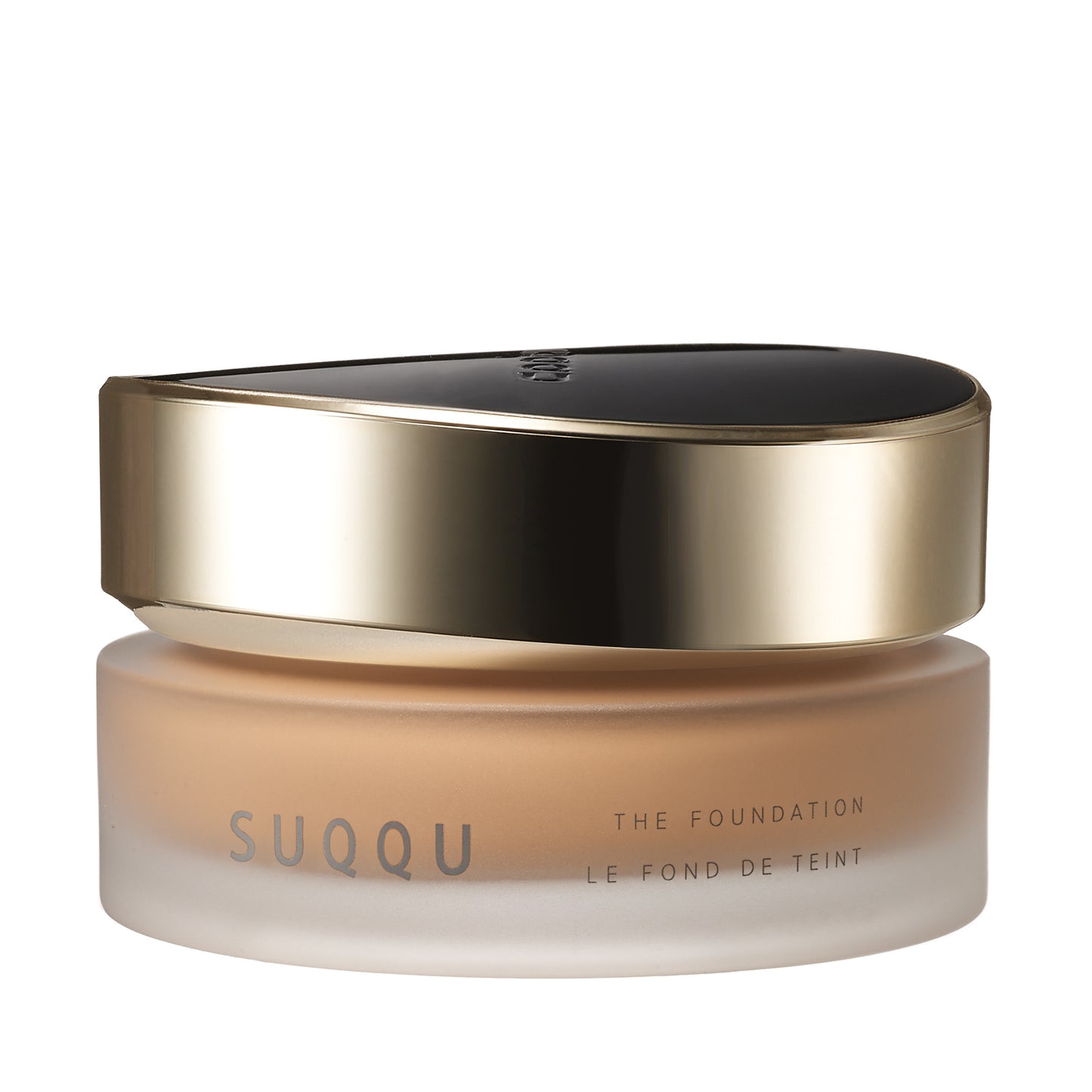 SUQQU The Foundation 155 luxury moisturising Japanese cream base make up pot on plain background.