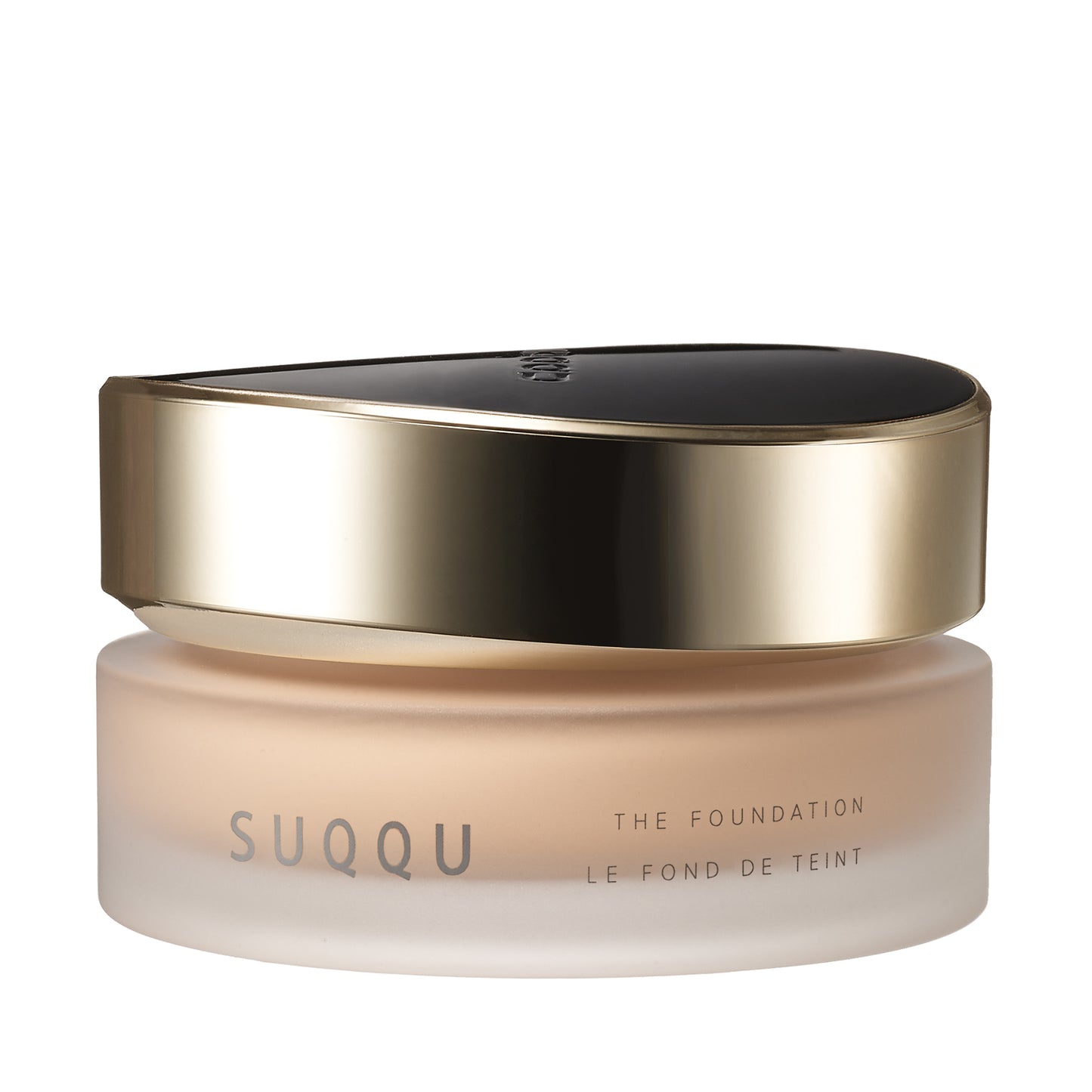SUQQU The Foundation 240 luxury moisturising Japanese cream base make up pot on plain background.