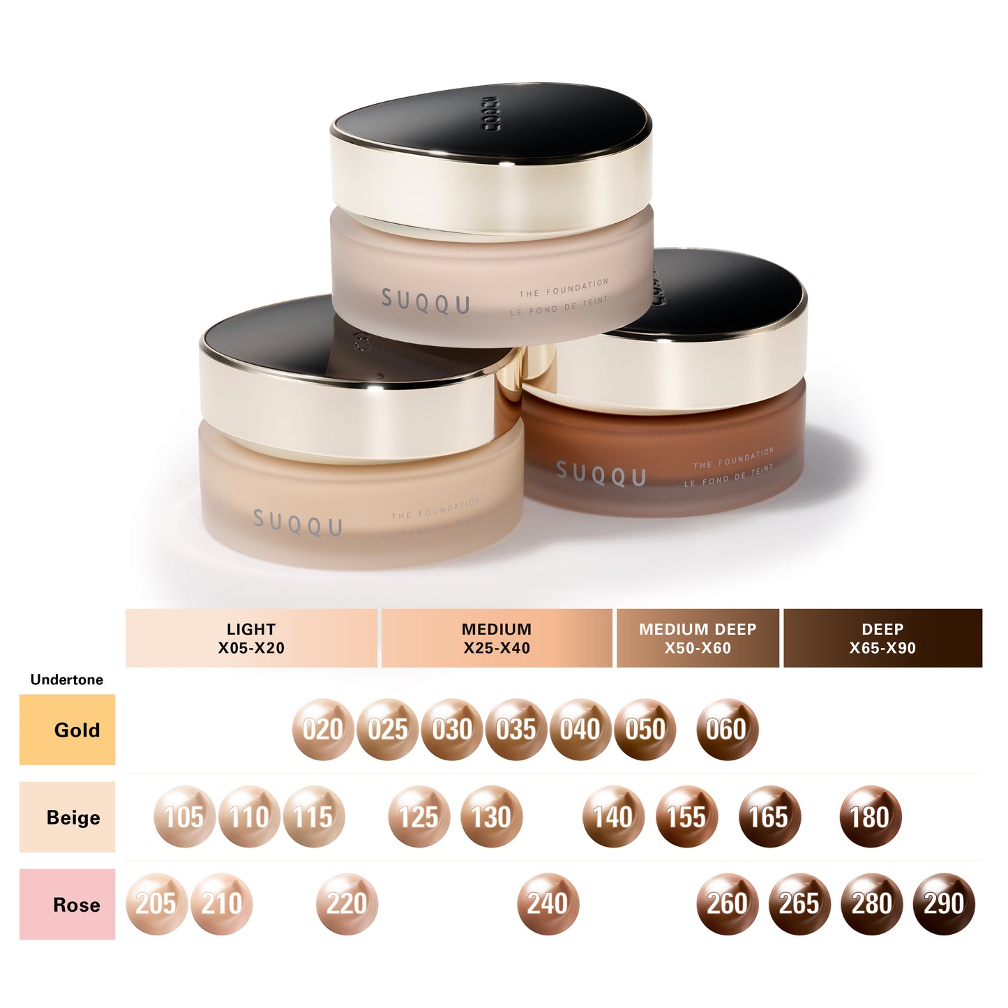 SUQQU The Foundation luxury moisturising Japanese cream base make up jar with shade guide