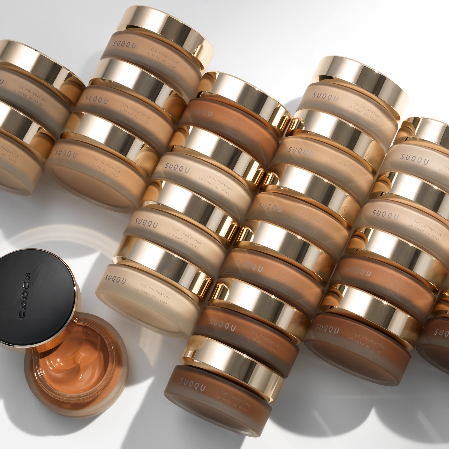 Multiple SUQQU The Foundation luxury moisturising Japanese cream base make up jars.