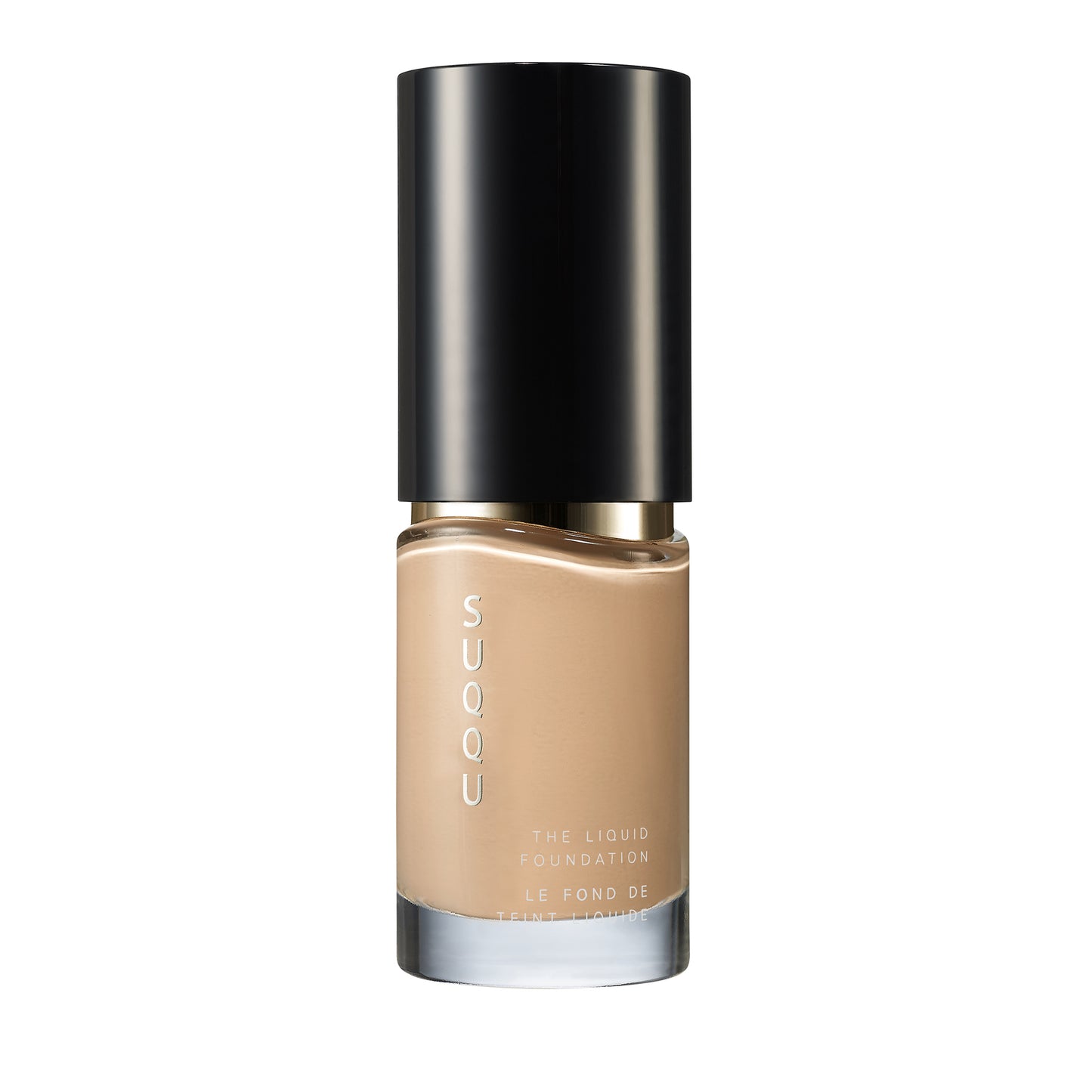 SUQQU The Liquid Foundation 220 luxury finest Japanese base make up bottle on plain background.