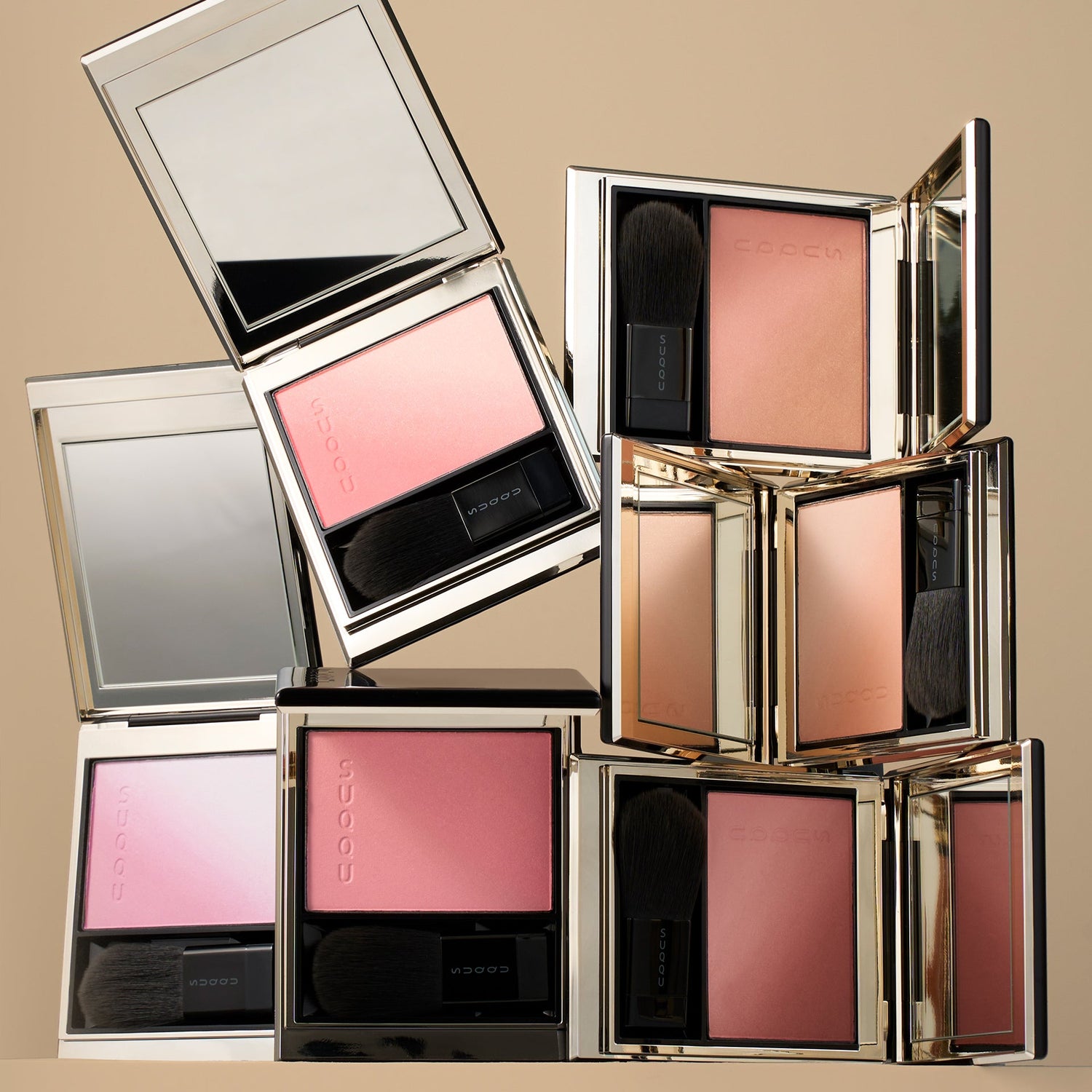 Multiple stacked blusher products