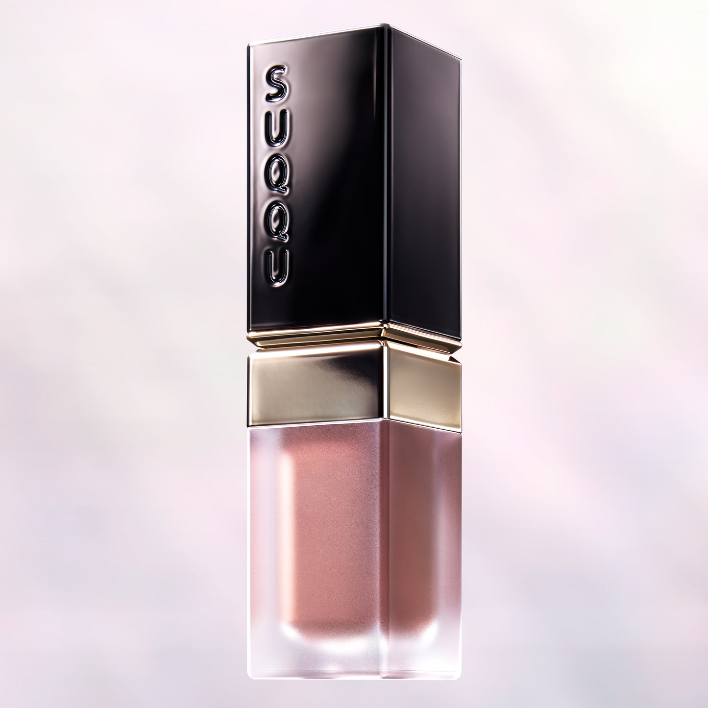 SUQQU Blur Liquid Lip luxury liquid red lipstick product on pearl background