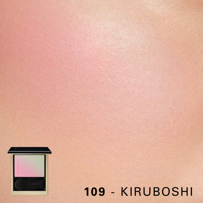 SUQQU Blurring Color Blush 109 Kiruboshi product with colour cheek swatch