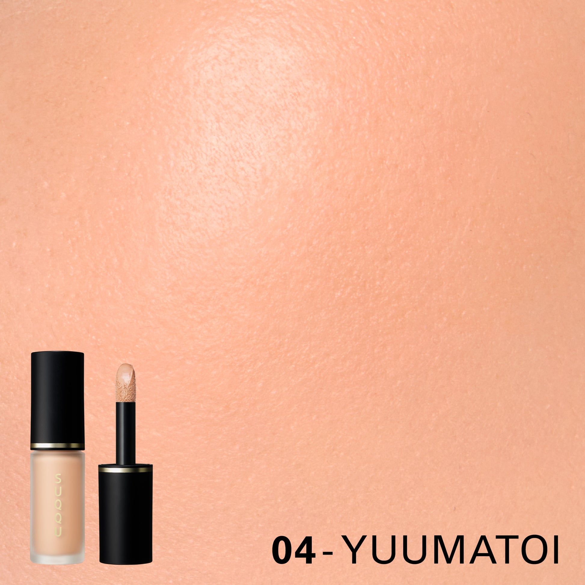 SUQQU Complexion Face Color 04 Yuumatoi liquid blusher product standing with cheek wear closeup.
