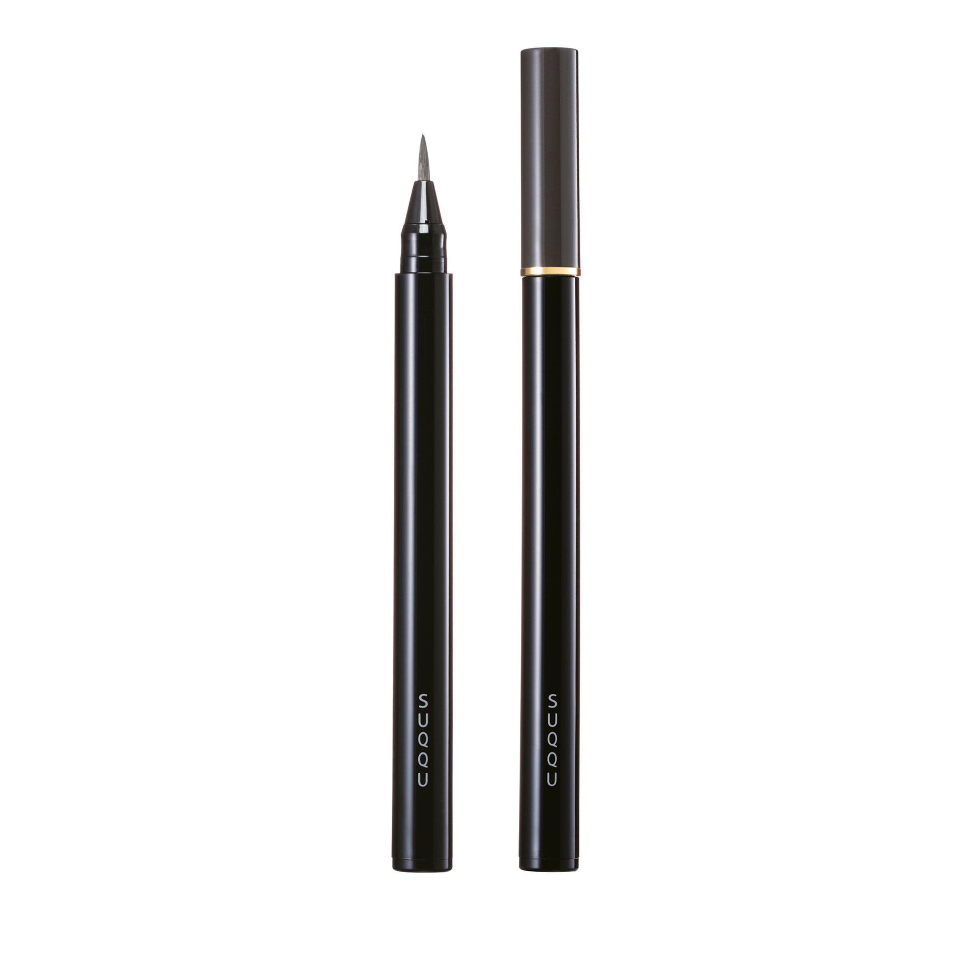 SUQQU Framing Eyebrow Liquid Pen 04 Grey eyebrow make up product with cap on and off.