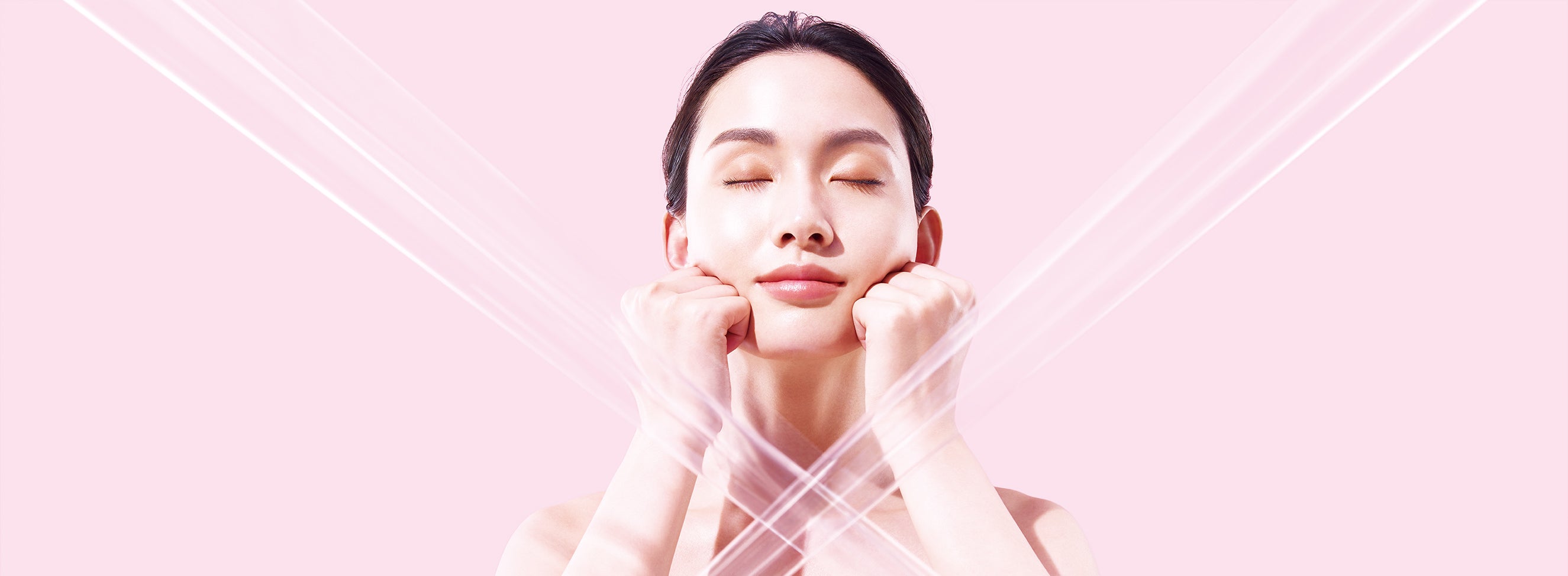 Model performing a step of the gankin massage routine