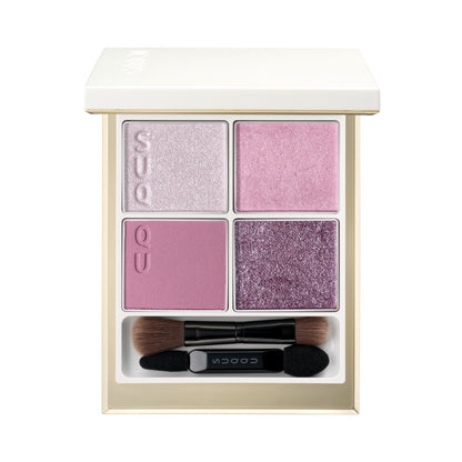 SUQQU 2025 Holiday Collection makeup kit Shunka showing pink toned quad eyeshadow palette.