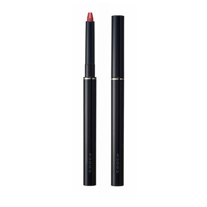 SUQQU Lip Defining Pencil 05 red lip colour product on plain background with cap on and off.