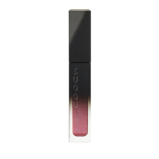 SUQQU Liquid Luster Eyes 01 shimmer pink eyeshadow product on plain background.