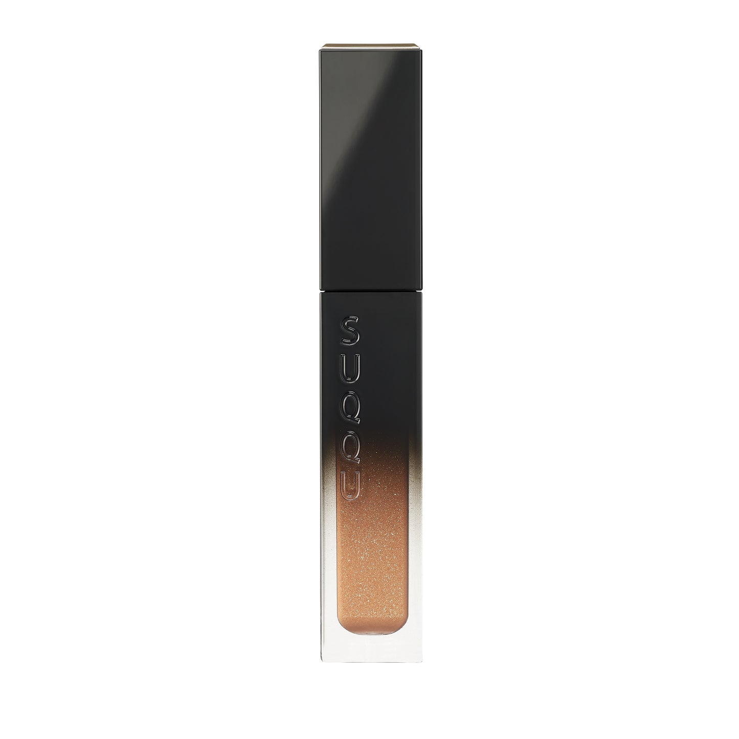SUQQU Liquid Luster Eyes 02 shimmer orange gold eyeshadow product on plain background.