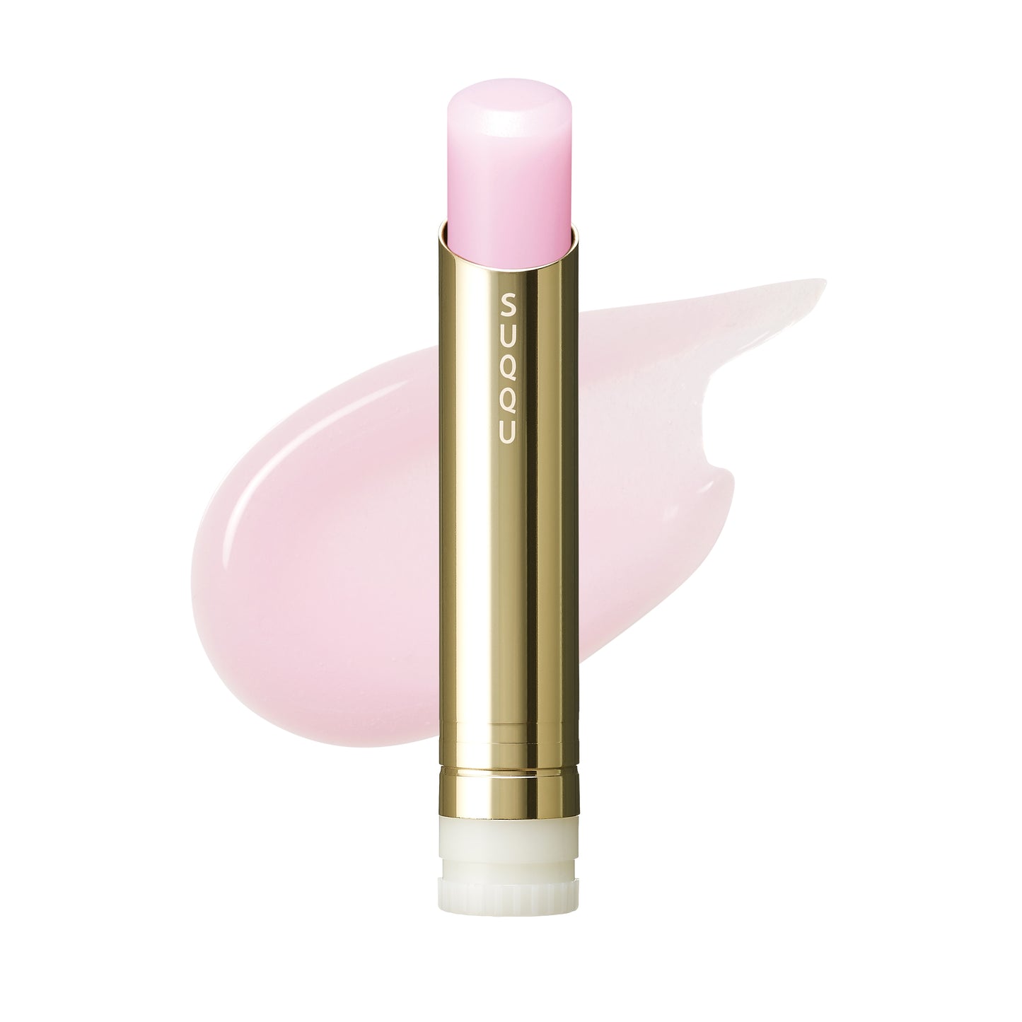 SUQQU Moisture Glaze Lipstick 00 refill without case and showing colour swatch texture.