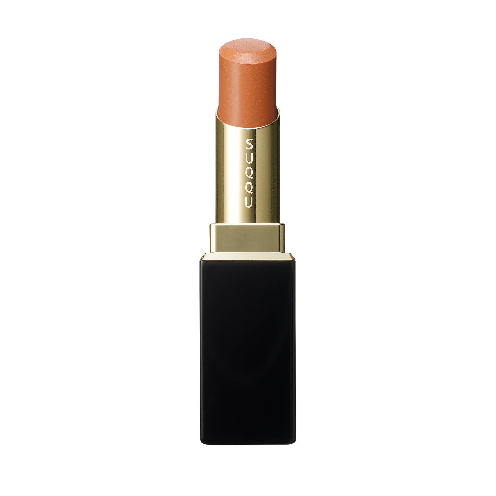 SUQQU Moisture Glaze Lipstick 04 Gold Orange Japanese luxury colour make up with lip care ingredients and glazed finish.