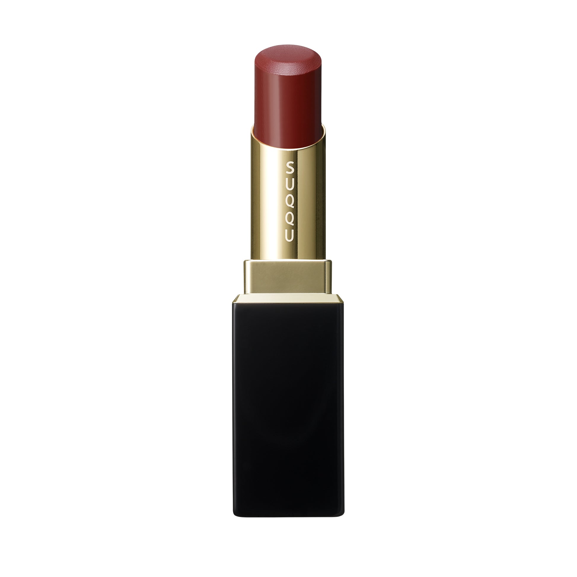 SUQQU Moisture Glaze Lipstick 10 Deep Red Japanese luxury colour make up with lip care ingredients and glazed finish.