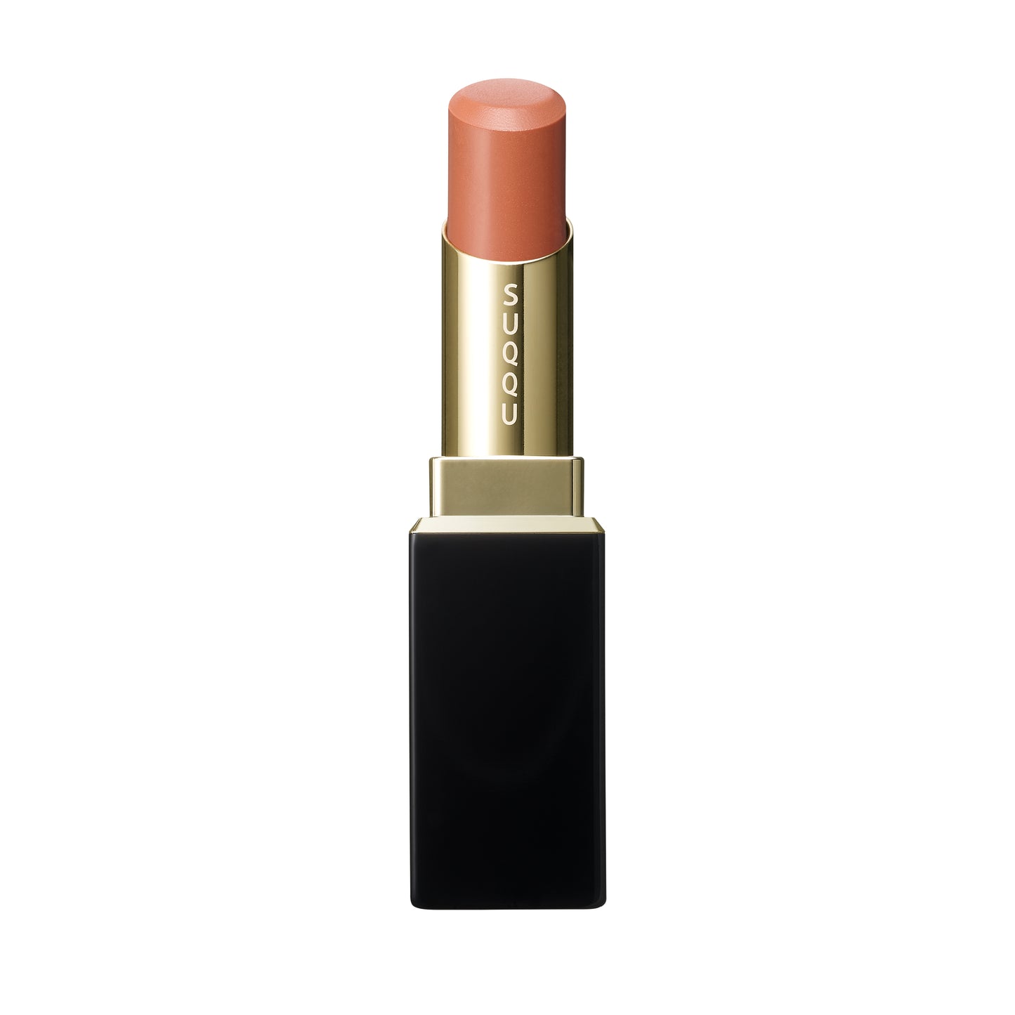 SUQQU Moisture Glaze Lipstick 107 refill in case with cap off on plain background