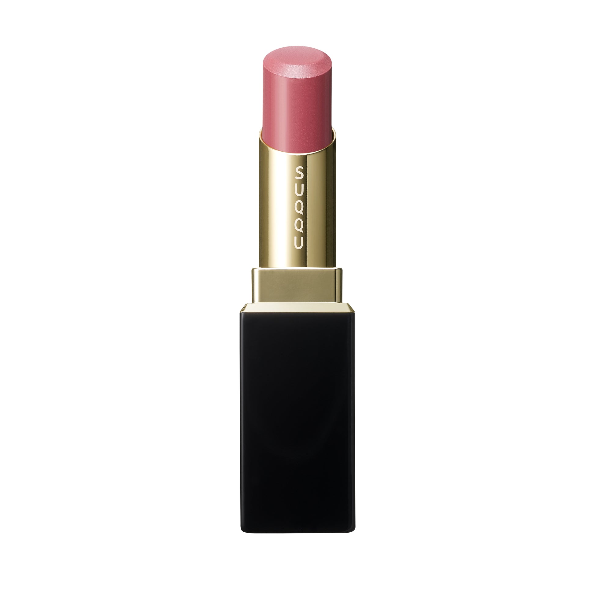 SUQQU Moisture Glaze Lipstick 108 refill in case with cap off on plain background