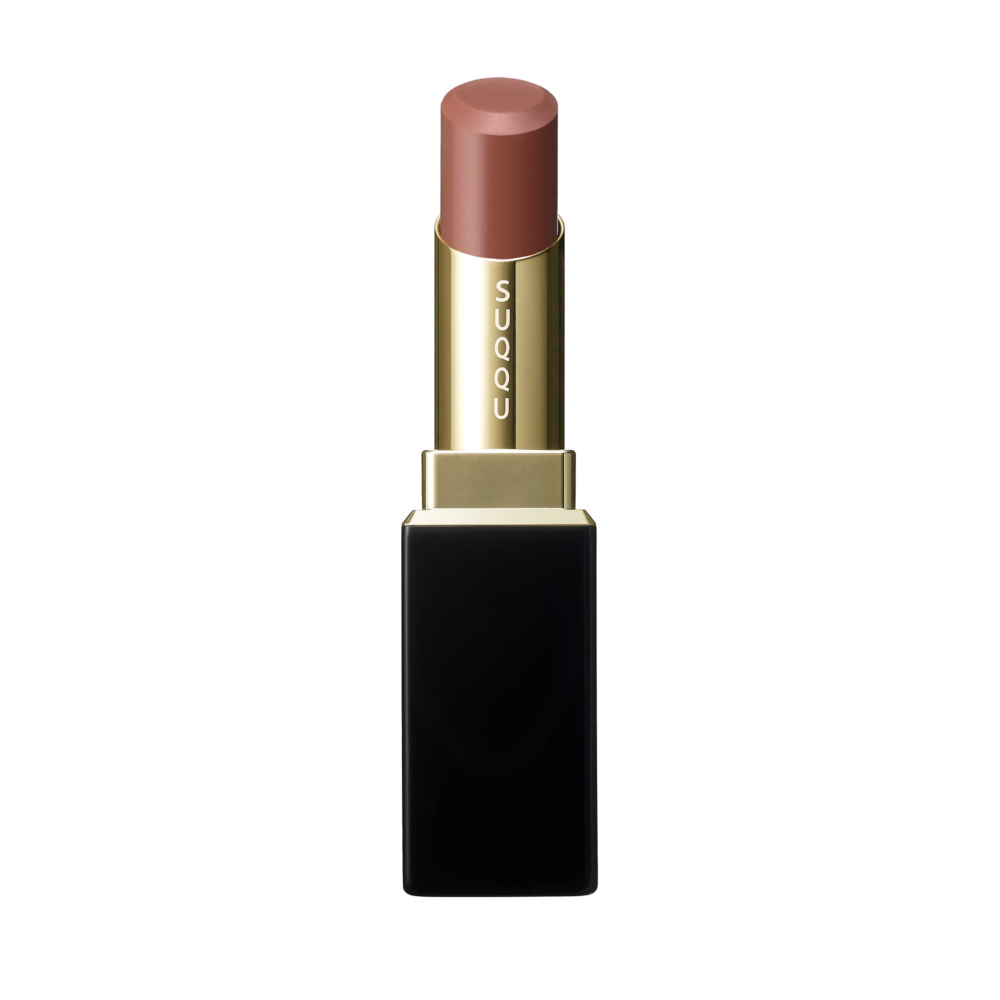 SUQQU Moisture Glaze Lipstick 12 Beige Red Japanese luxury colour make up with lip care ingredients and glazed finish.