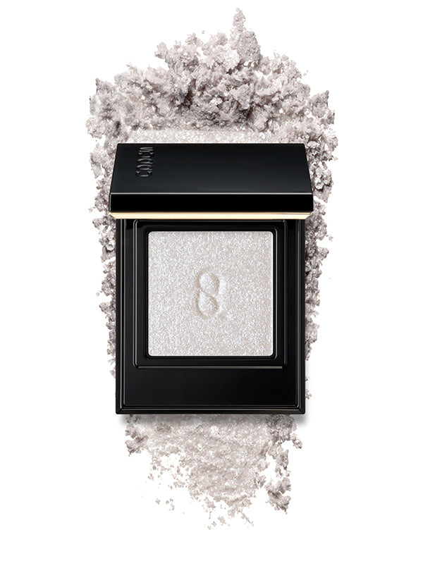 SUQQU Mono Look Eyes L-02 single colour eyeshadow palette with creamy powder swatch in gorgeous luster silver finish, the best eyeshadow glitter and finest textures from Japan.