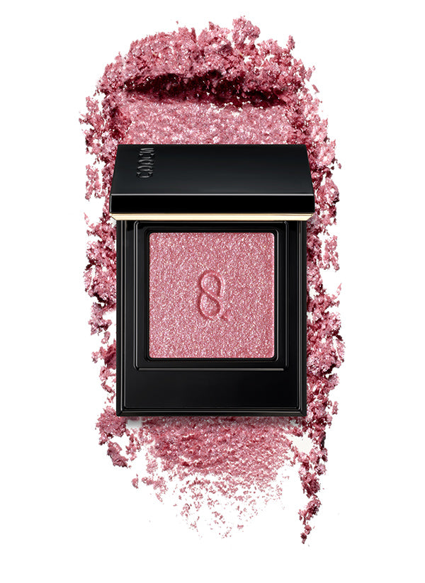 SUQQU Mono Look Eyes L-05 single colour eyeshadow palette with creamy powder swatch in gorgeous luster red pink finish, the best eyeshadow glitter and finest textures from Japan.