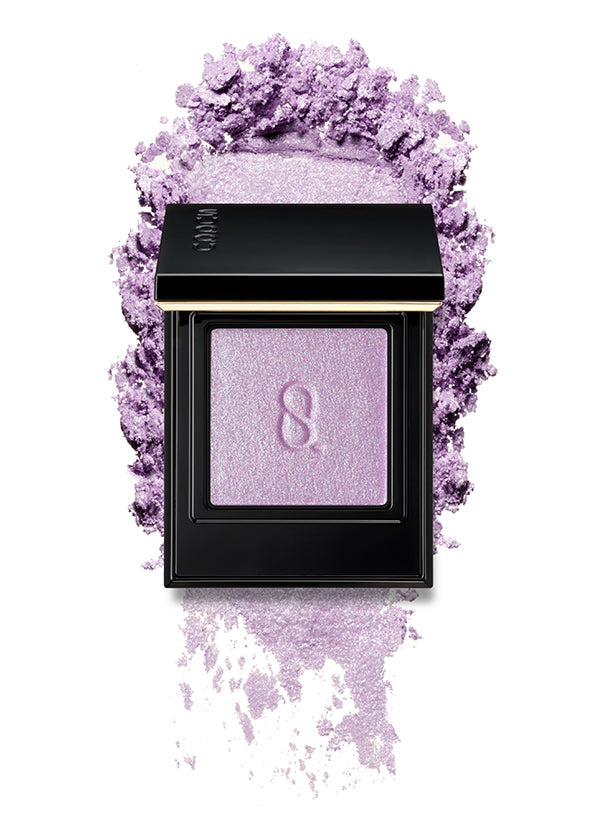 SUQQU Mono Look Eyes P-03 single colour eyeshadow palette with creamy powder swatch in pearlescent prism purple finish, the best eyeshadow pearls and finest textures from Japan.