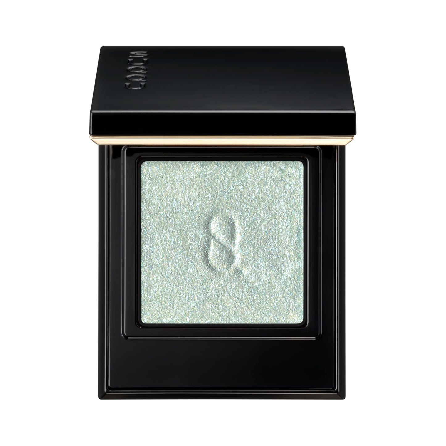 SUQQU Mono Look Eyes L-103 single colour light green glitter eyeshadow with lid open